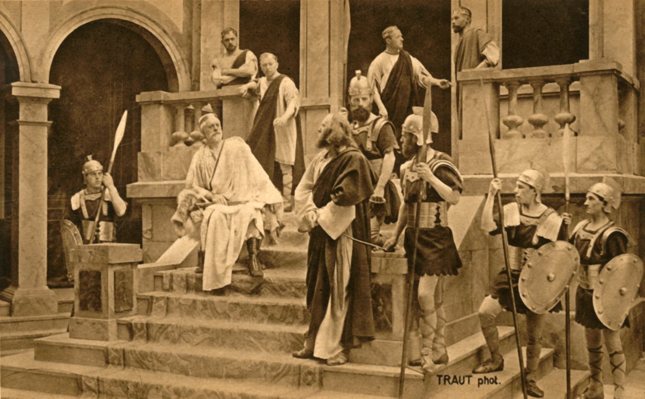 Jezus voor Pilatus, 1922 door Henry Traut