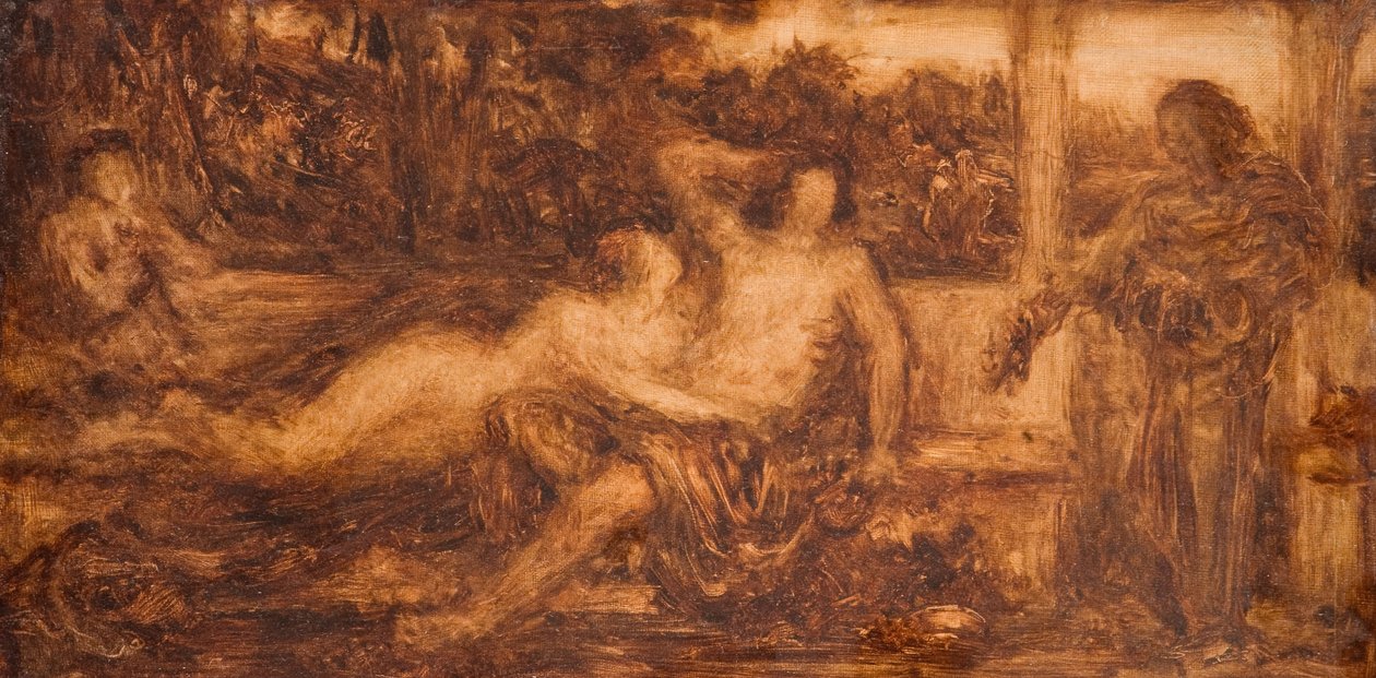 Studie van naakte en gedrapeerde figuren, 1880 door Henry Wallis