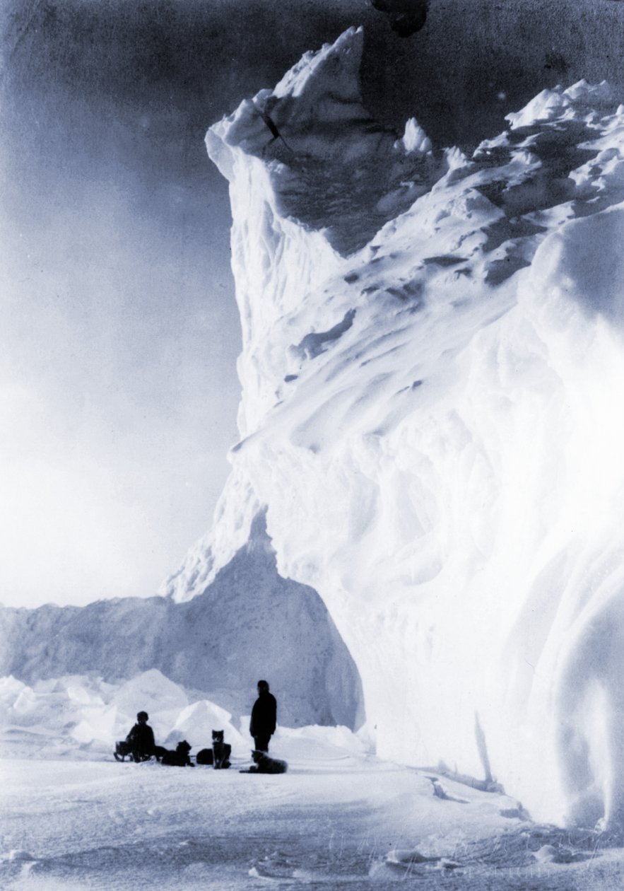 Hondenteam rustend tijdens de Terra Nova-expeditie, 1910 door Herbert Ponting