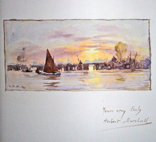 Zonsondergang op de Theems door Herbert Menzies Marshall