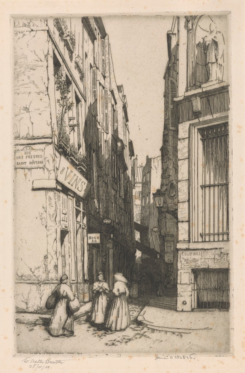Rue de la Parcheminerie, Parijs door Herman Armour Webster