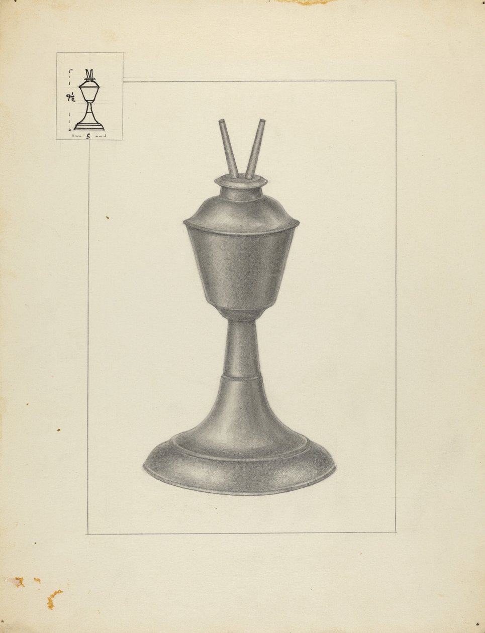 Camphene lamp door Herman Bader