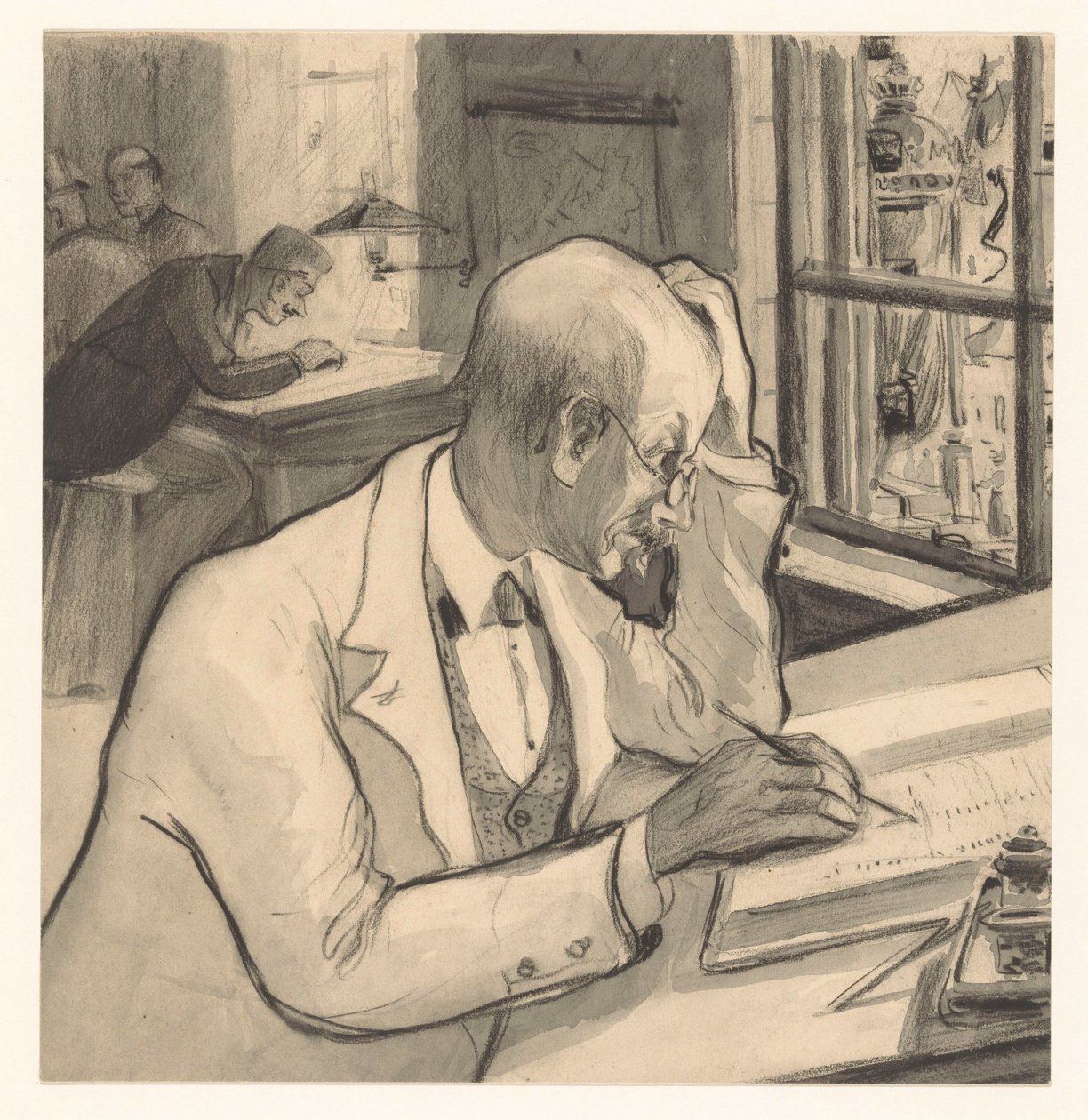 Kantoorbediende door Herman Heijenbrock (possibly)