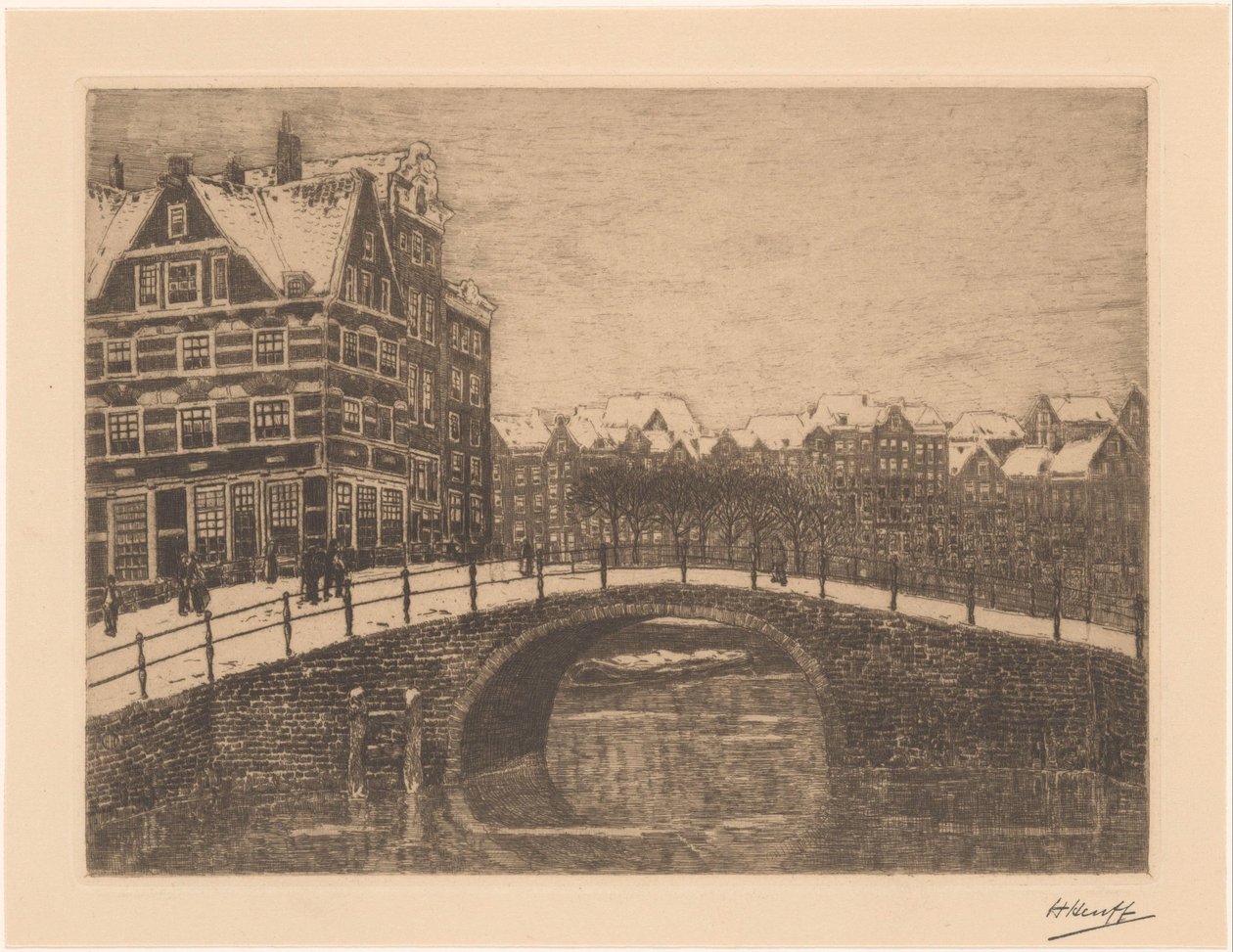 Lekkeresluis in Amsterdam door Herman Heuff (signed by artist)