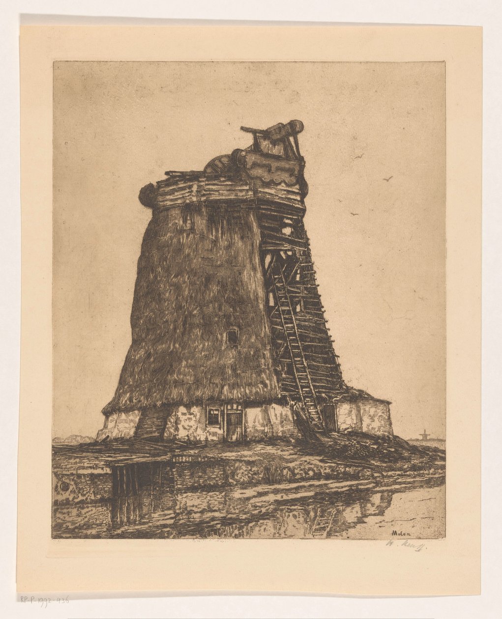 Molen door Herman Heuff (signed by artist)