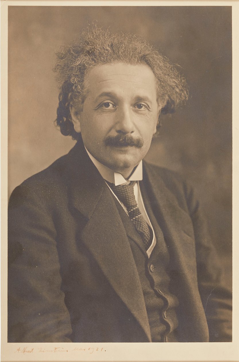 Portret van Albert Einstein 1879-1955, 1921 door Herman Mishkin