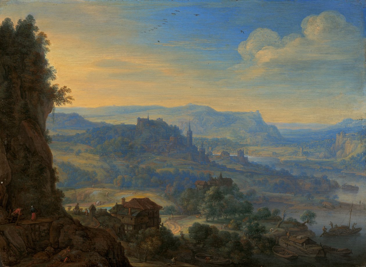 Imaginaire rivierlandschap door Herman Saftleven the Younger