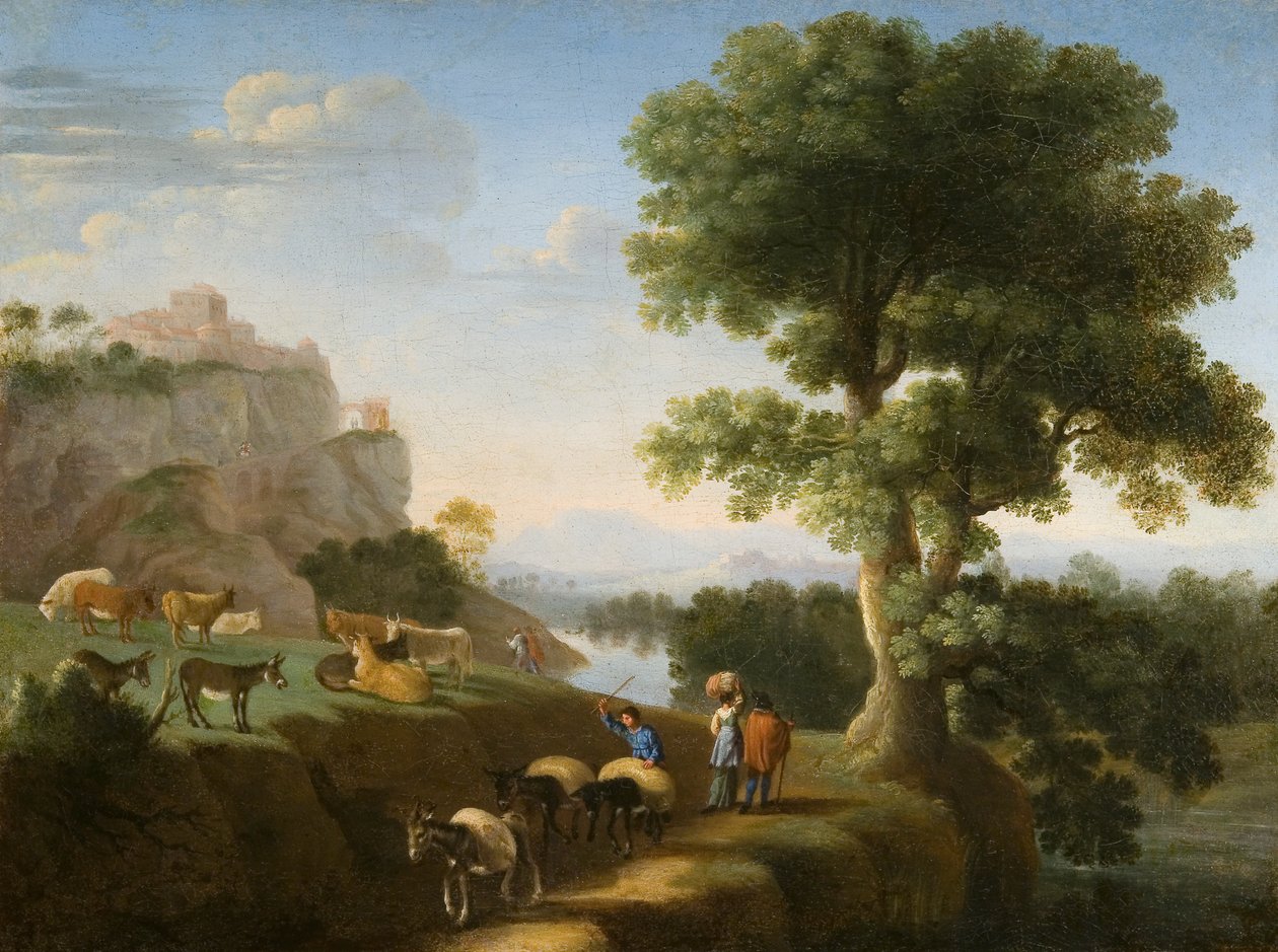 Landschap door Herman van (attr. to) Swanevelt