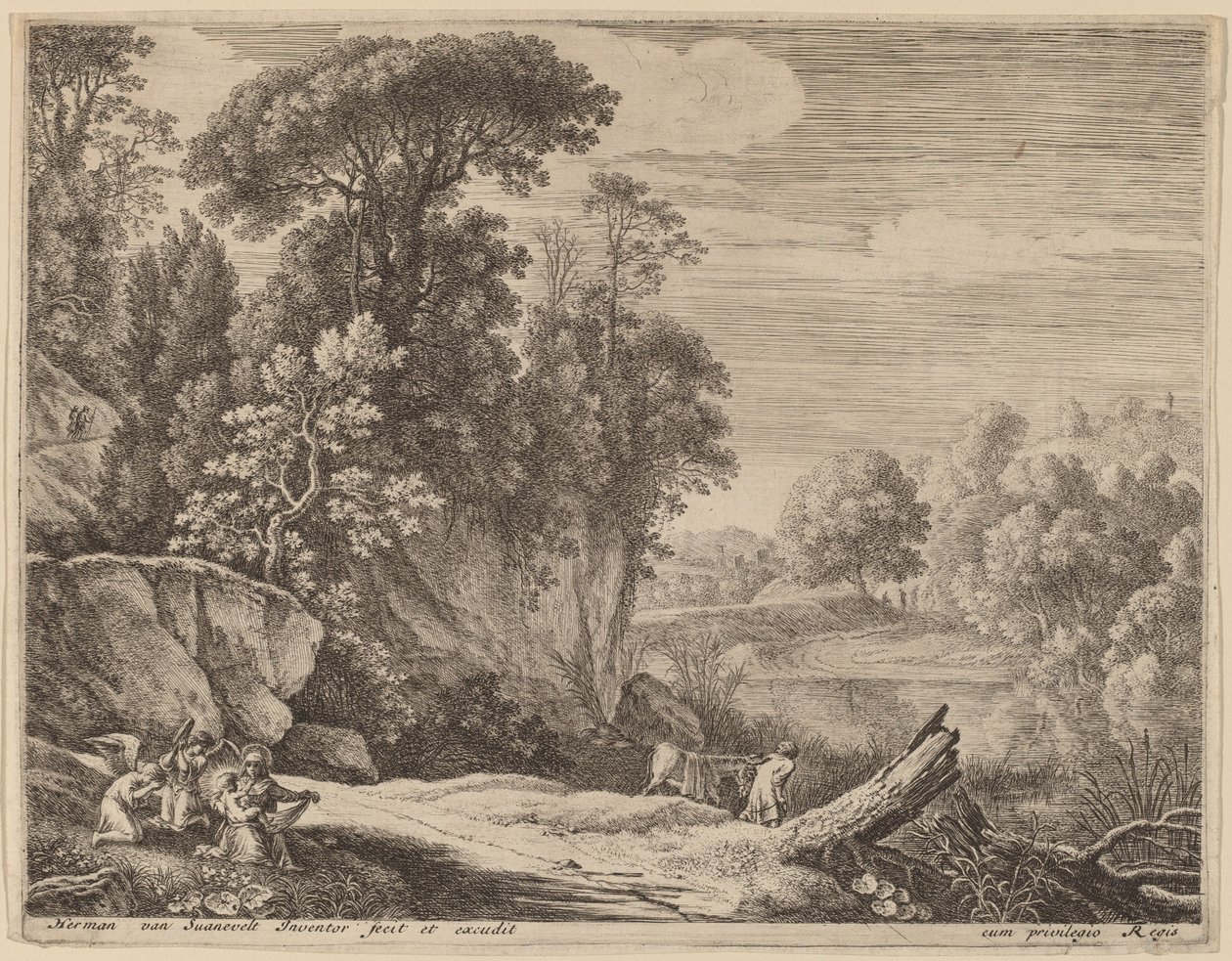 De ezel naar de rivier geleid door Herman van Swanevelt