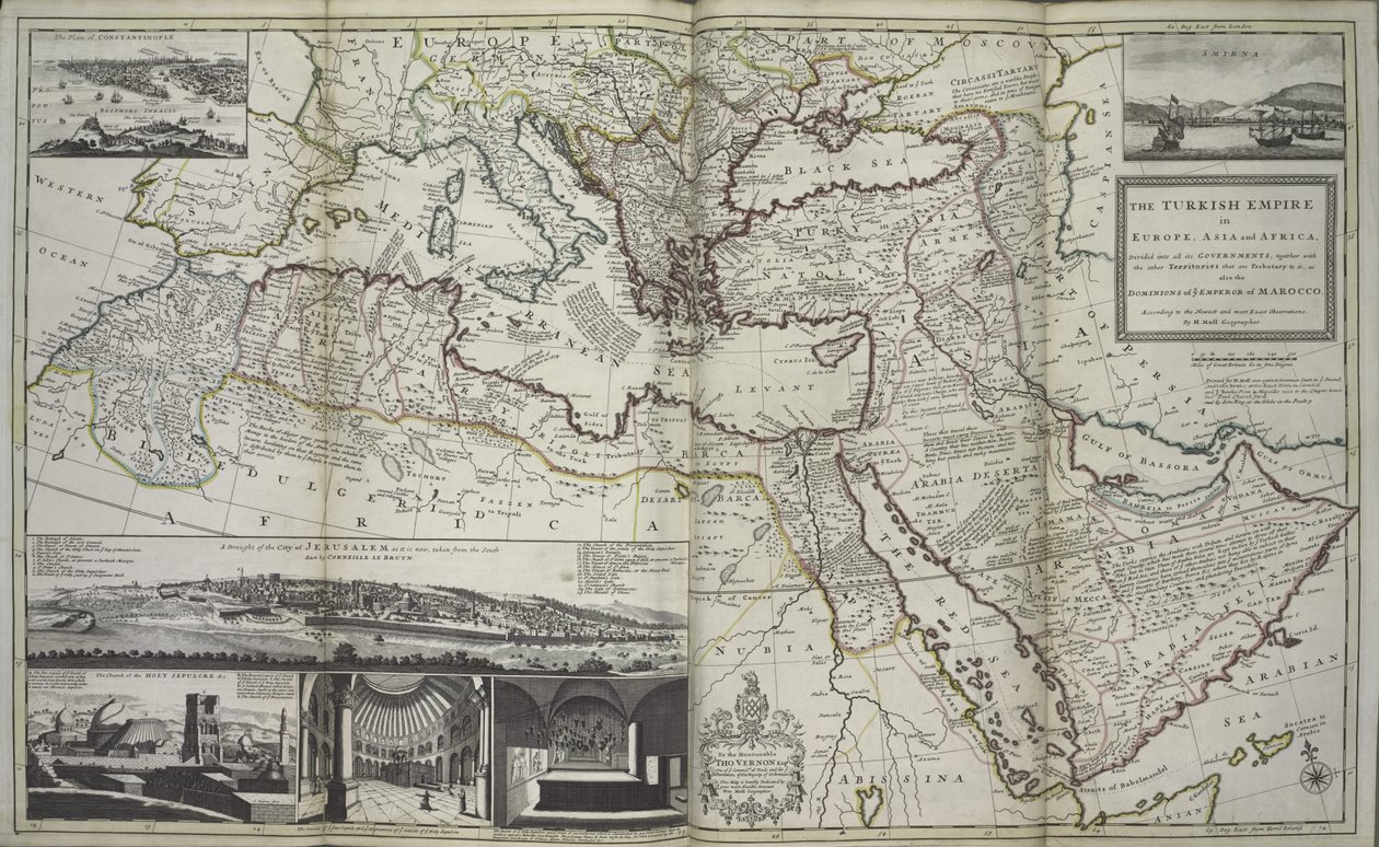 Het Turkse Rijk in Europa, Azië en Afrika, 1736 door Hermann Moll