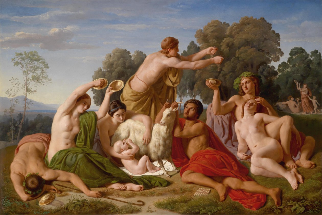 De opvoeding van Jupiter op de berg Ida op Kreta door Hermann Steinfurth