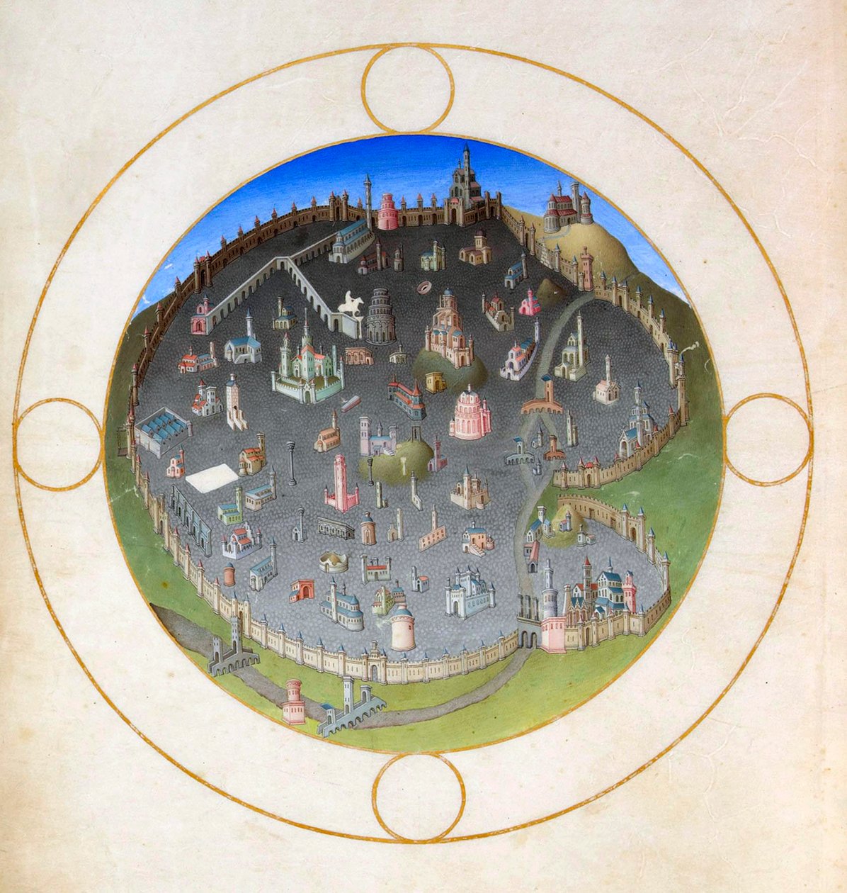 Een plan van Rome, 1412-1416 door Hermann Limbourg
