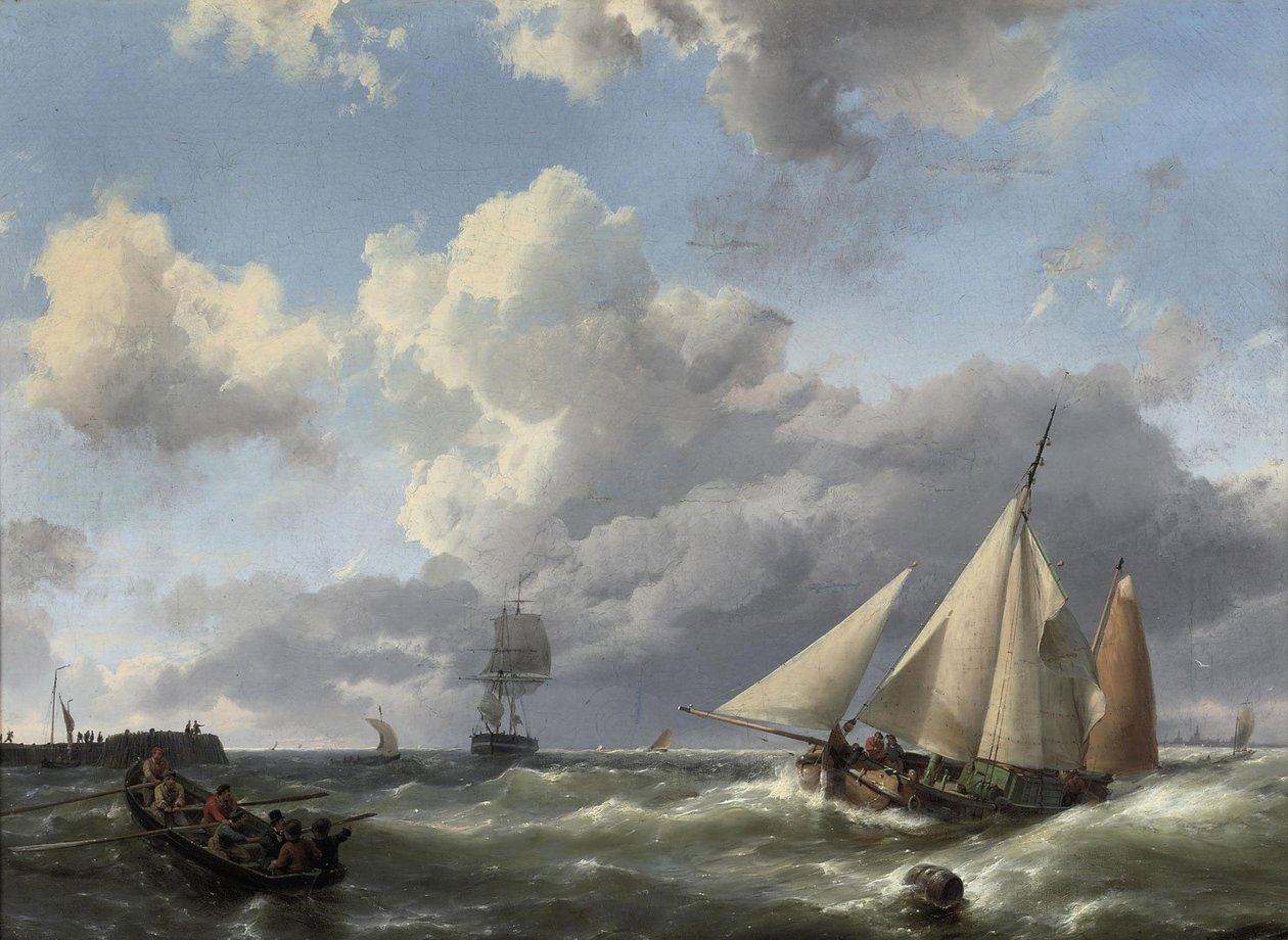 Op weg naar de haven door Hermanus Koekkoek