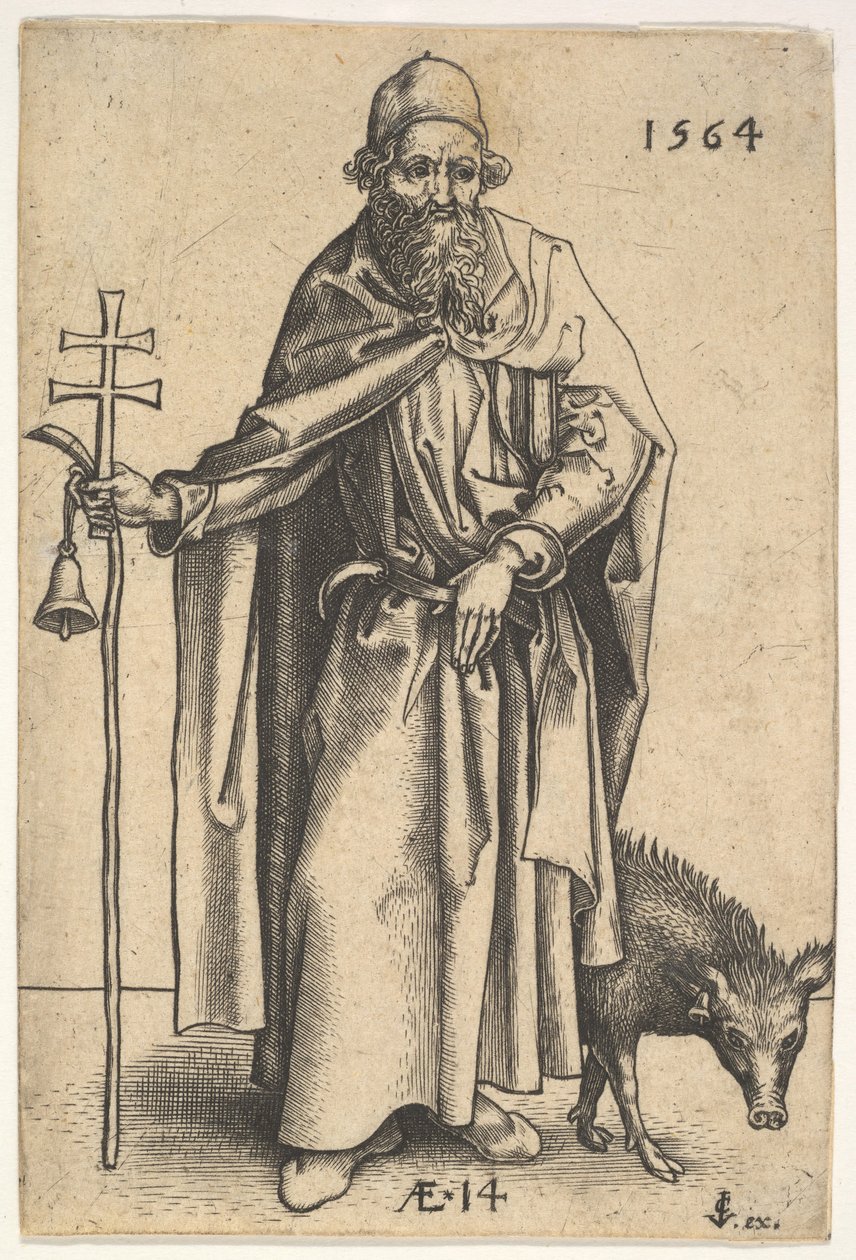 Sint Antonius, 1564 door Hieronymous Wierix
