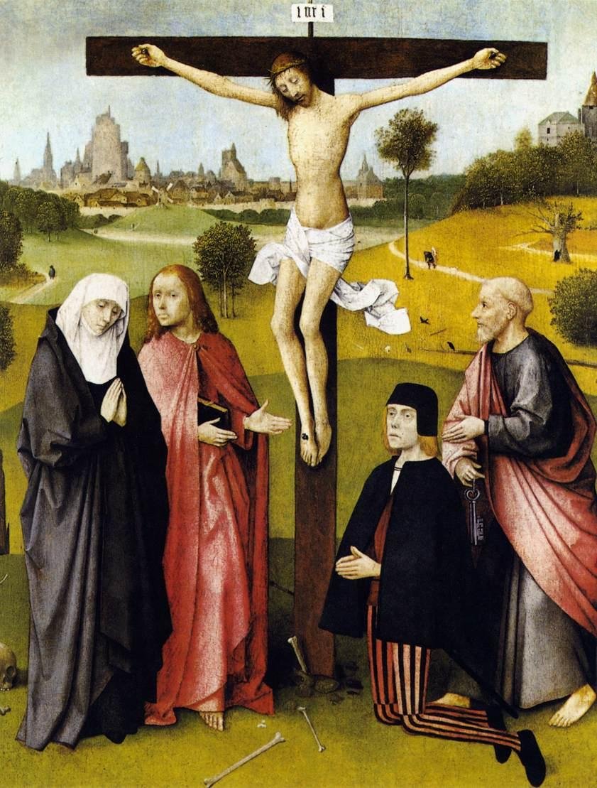 Kruisiging met een Donor door Hieronymus Bosch