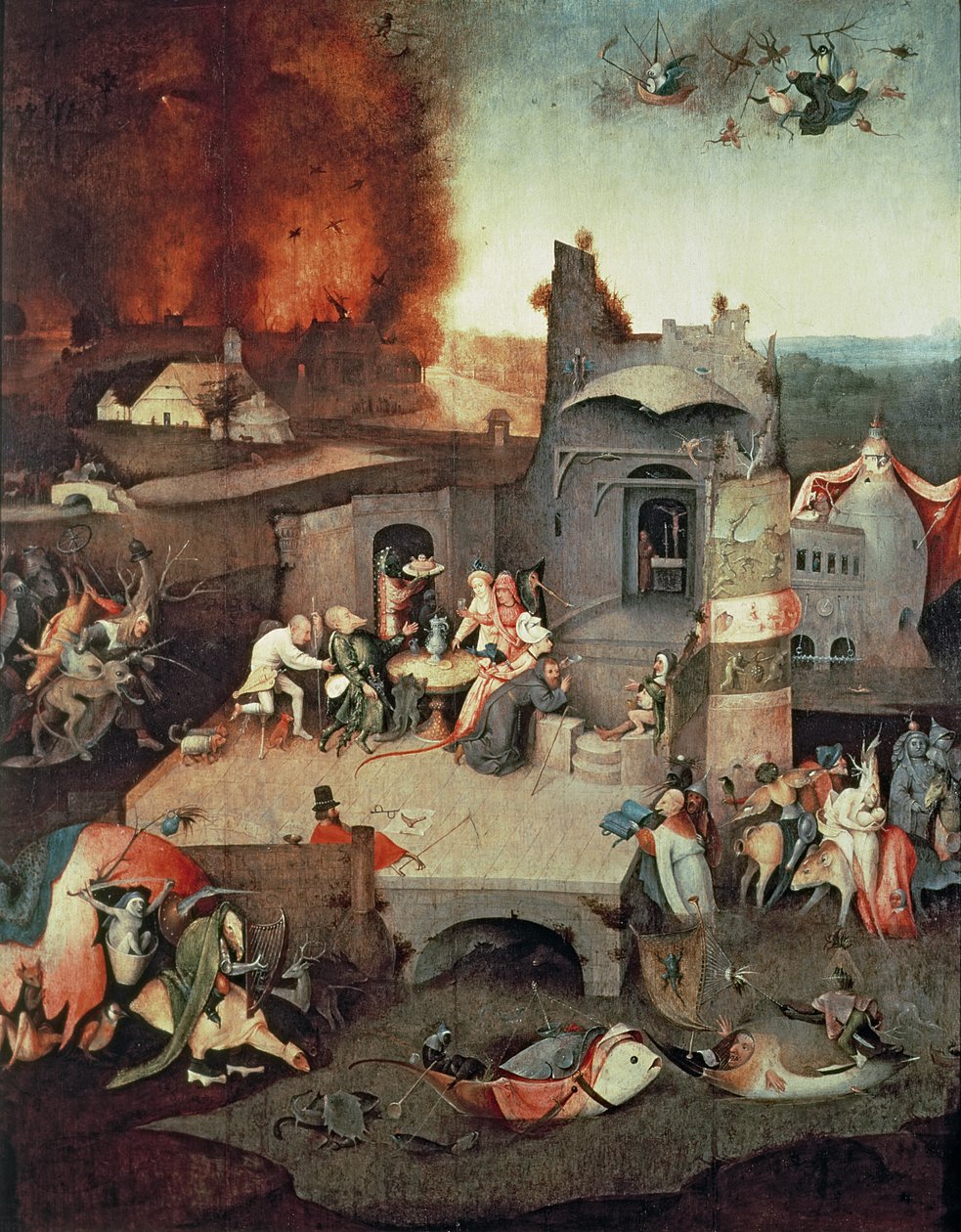 Verleiding van Sint Antonius, c.1500 door Hieronymus Bosch