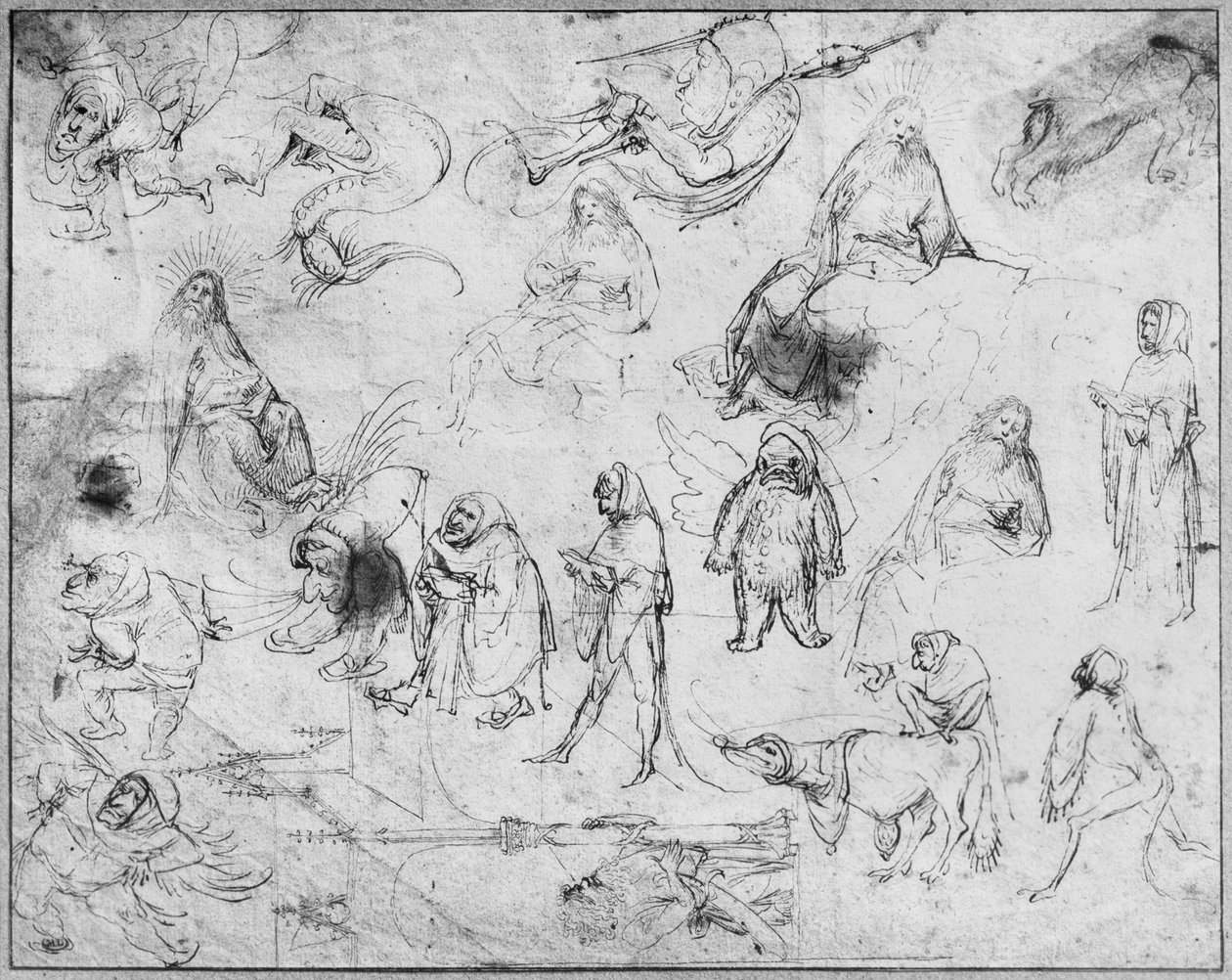 Verleiding van St. Antonius (recto) door Hieronymus Bosch