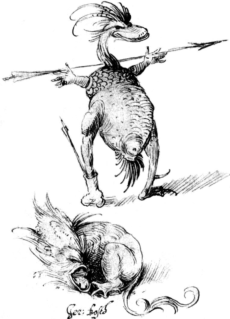 Twee Monsters door Hieronymus Bosch