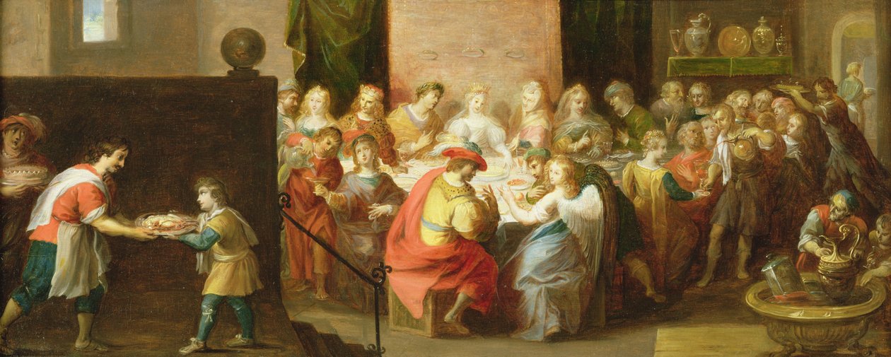 Het bruiloftsfeest in Kana door Hieronymus II Francken