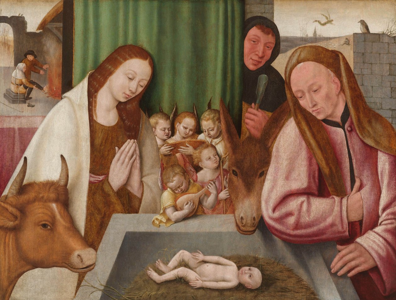 Geboorte, ca. 1550-1600 door Hieronymus Bosch