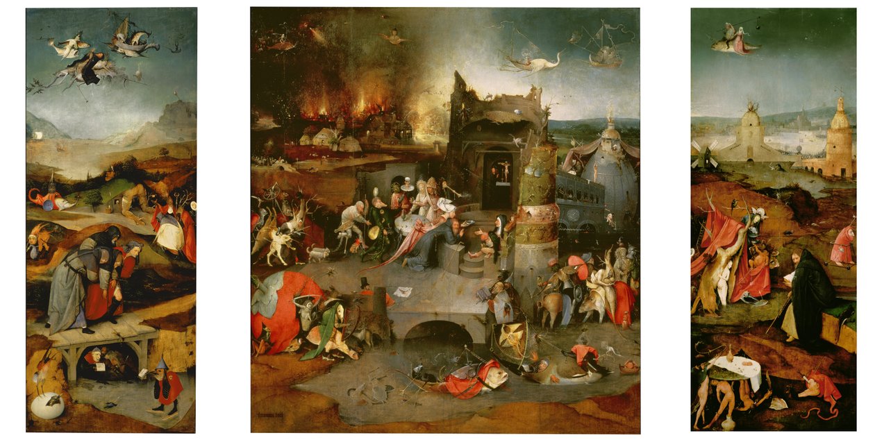Verleiding van St. Antonius, c.1501 door Hieronymus Bosch