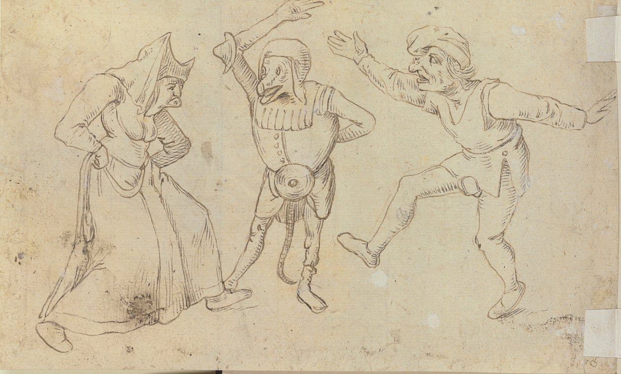 Drie Dansende Figuren door Hieronymus Bosch