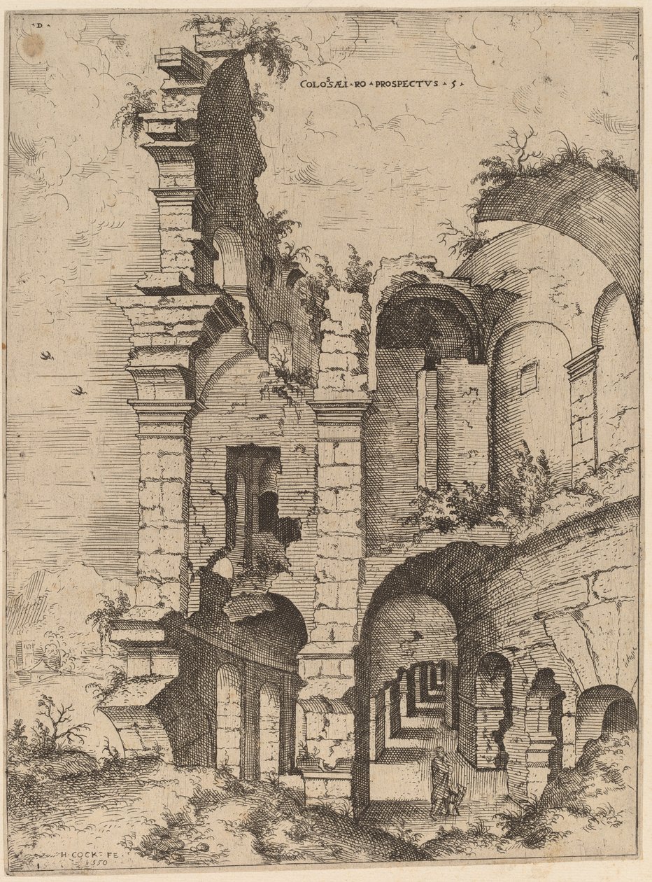 Vijfde uitzicht op het Colosseum door Hieronymus Cock
