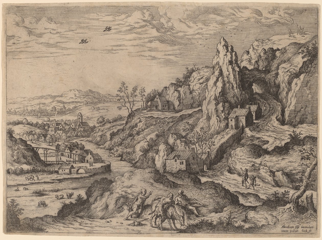 Offer van Abraham door Hieronymus Cock