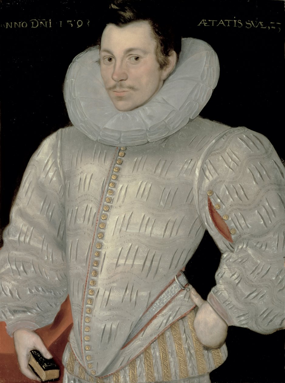 Sir John Ashburnham (1571-1620) 1593 door Hieronymus Custodis