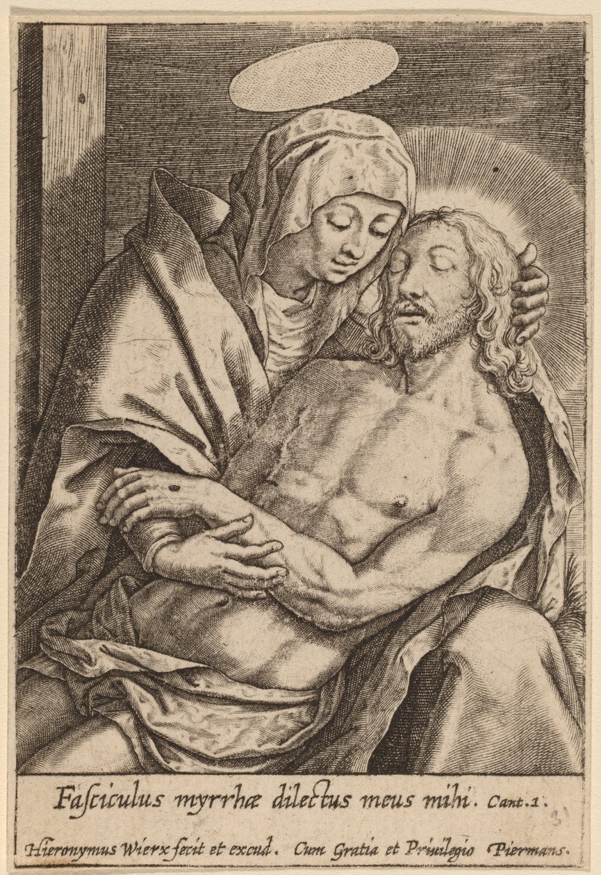 Fasciculus myrrhae dilectus meus mihi door Hieronymus Wierix