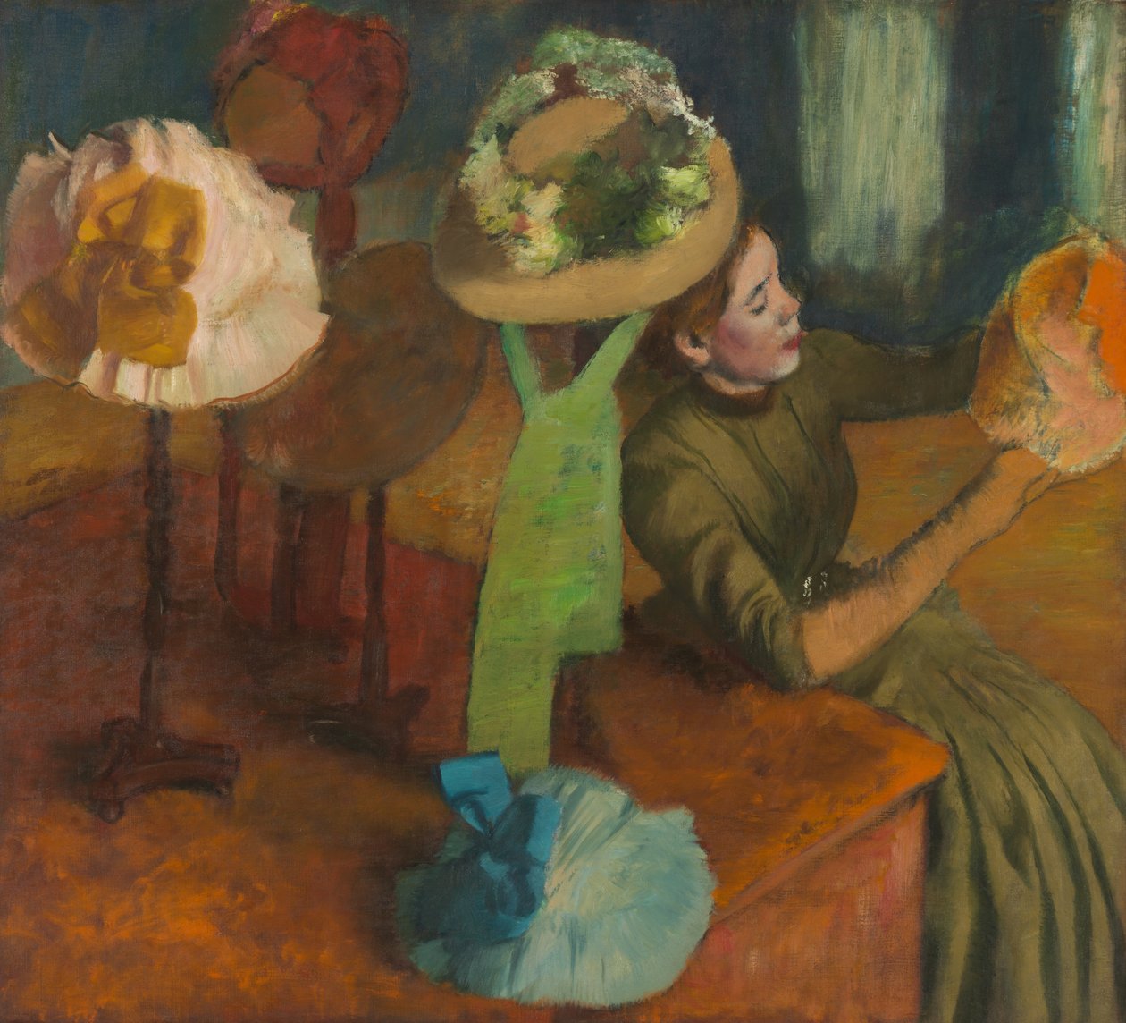 De hoedenwinkel door Hilaire Germain Edgar Degas