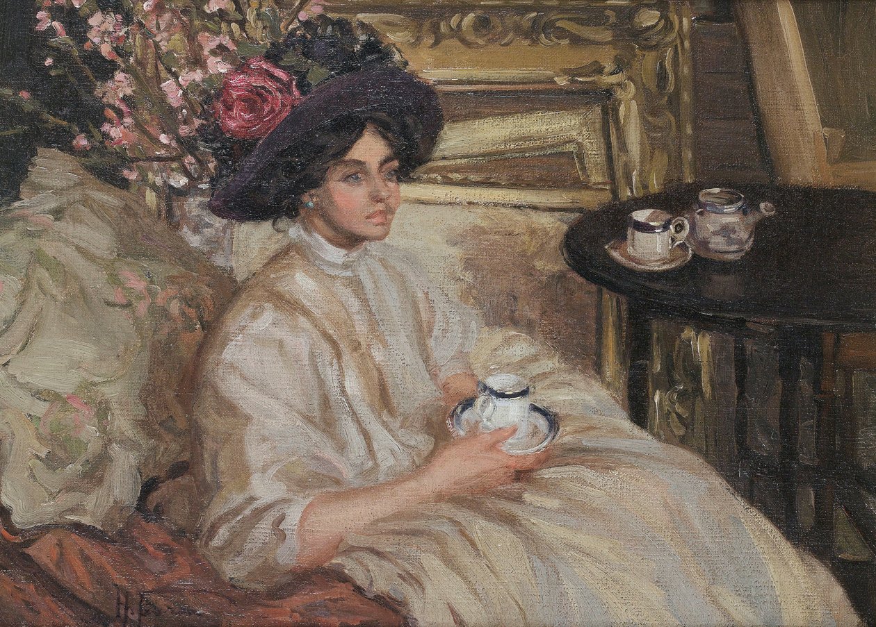 Middagthee, 1917 door Hilda Fearon