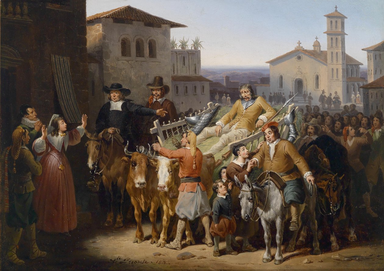 Thuiskomst van Don Quichot door Hippolyte Lecomte