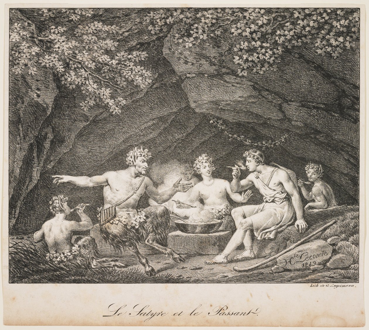 La Satyre et le passant, 1819 door Hippolyte Lecomte
