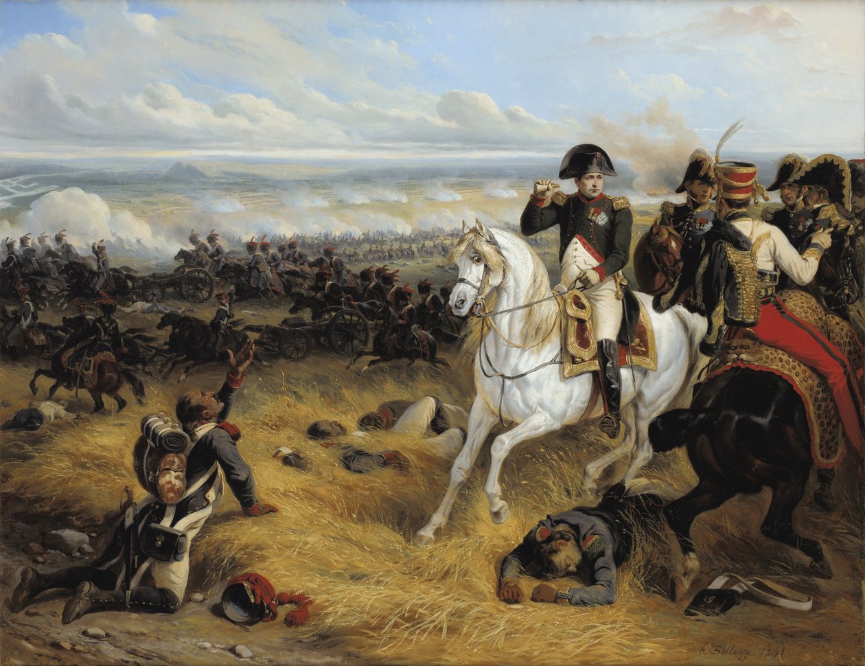 Napoleon in de Slag bij Wagram door Hippolyte Bellange