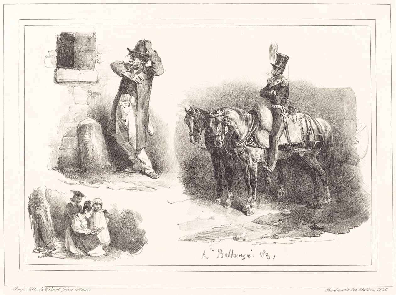 Drie Vignetten door Hippolyte Bellange