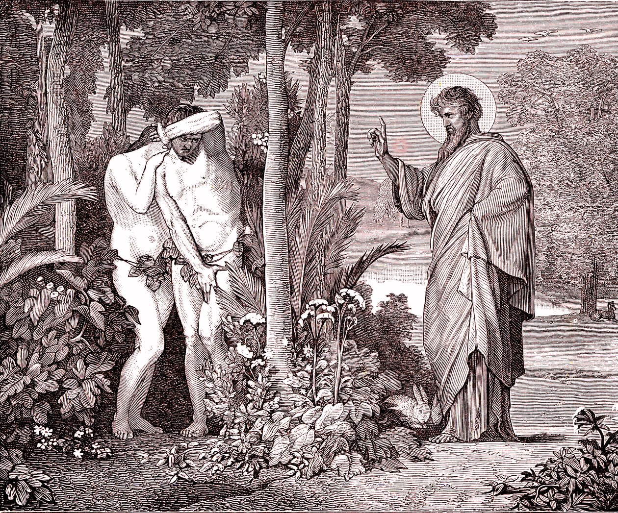 Adam en Eva door Hippolyte Flandrin