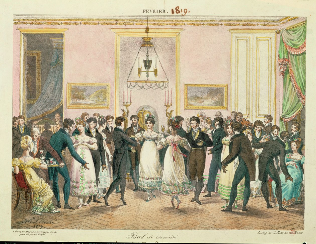 Samenlevingsbol ... (litho) door Hippolyte Lecomte