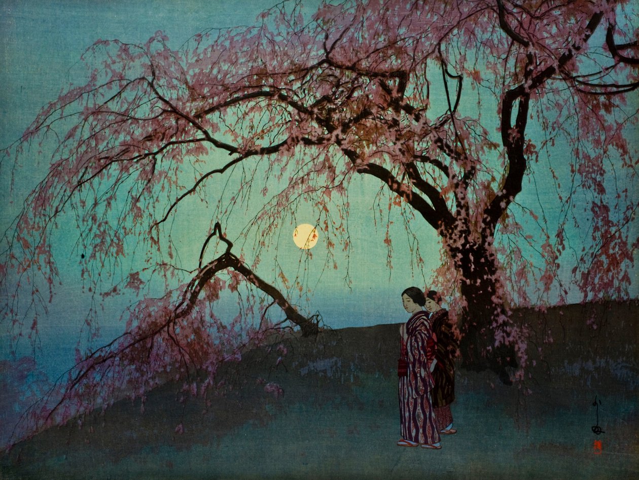 Kumoi-Kersenbomen door Hiroshi Yoshida