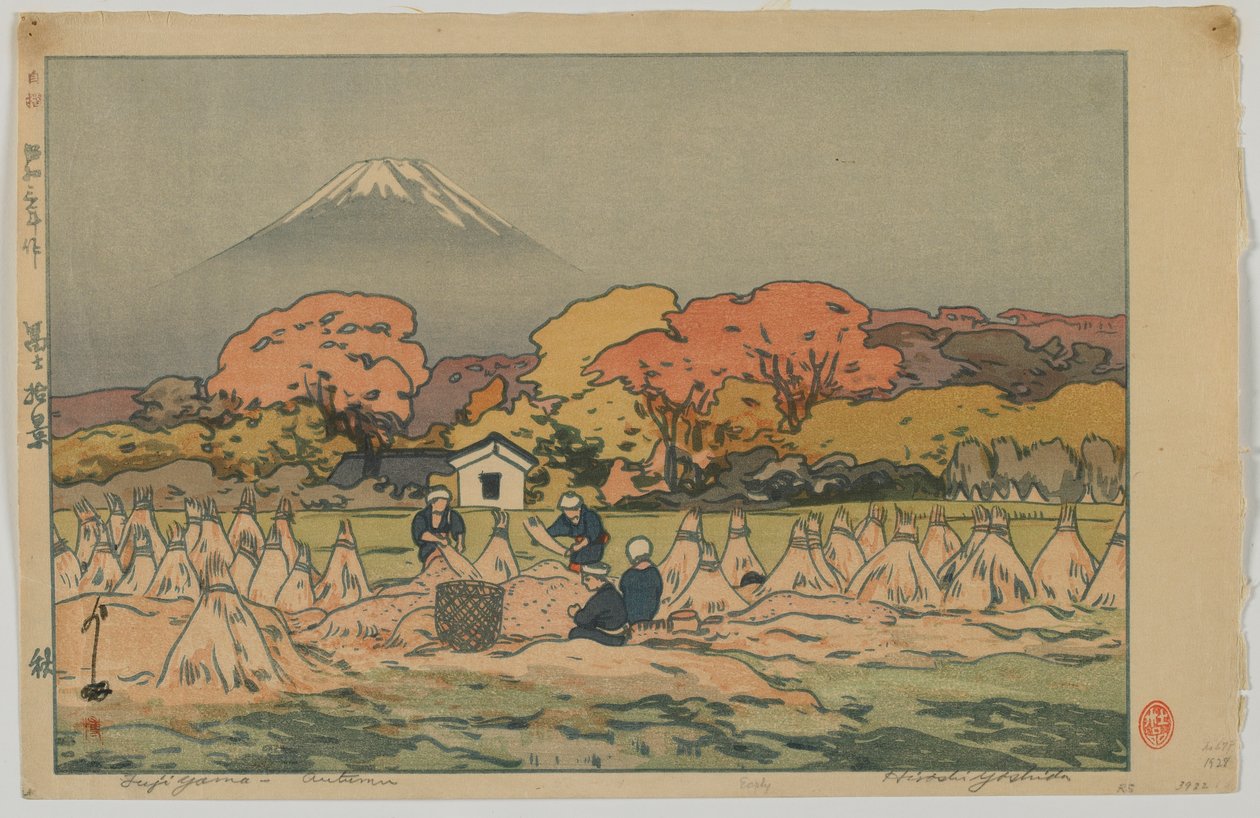 Fujiyama - Herfst, Showa tijdperk door Hiroshi Yoshida
