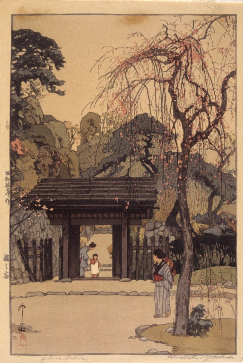 Pruimenpoort door Hiroshi Yoshida