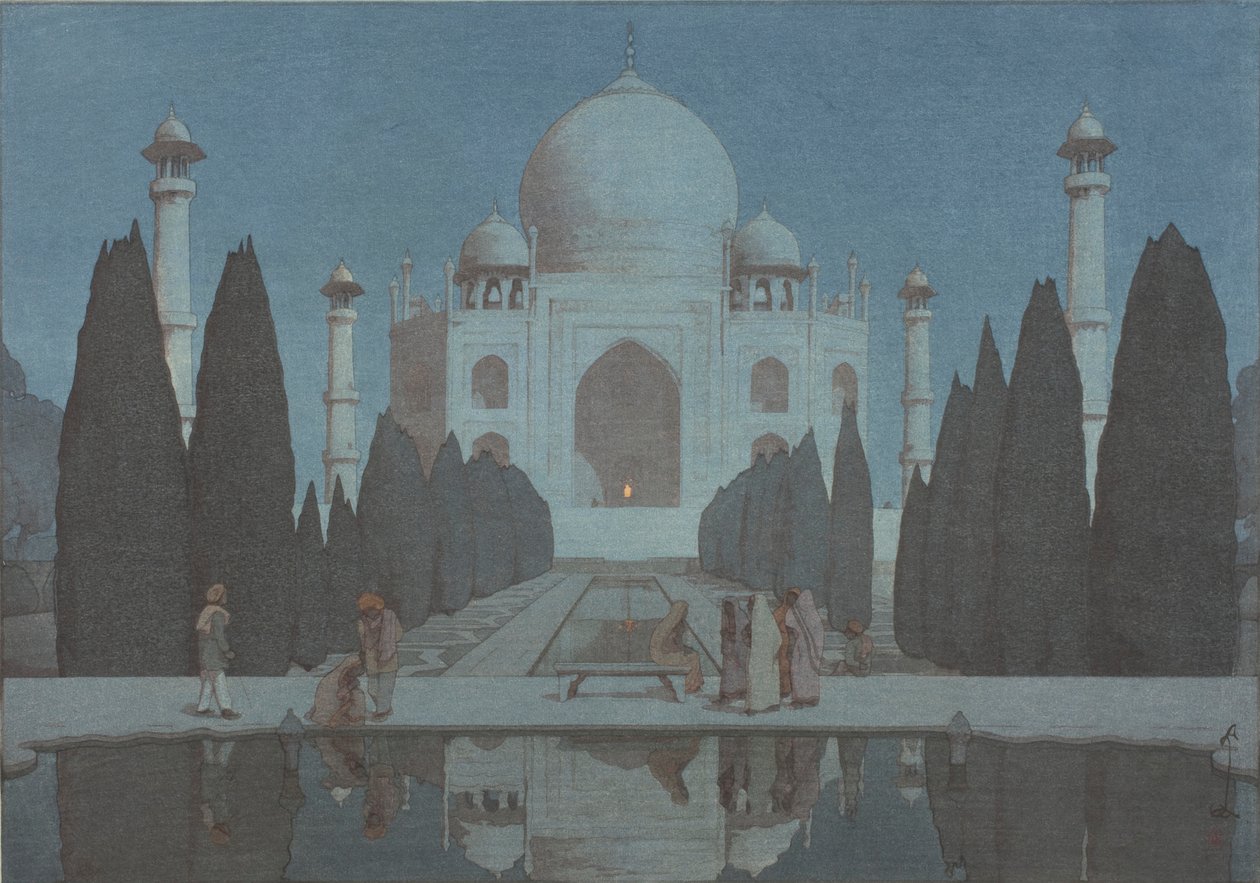 De Taj Mahal bij nacht, No.6 door Hiroshi Yoshida