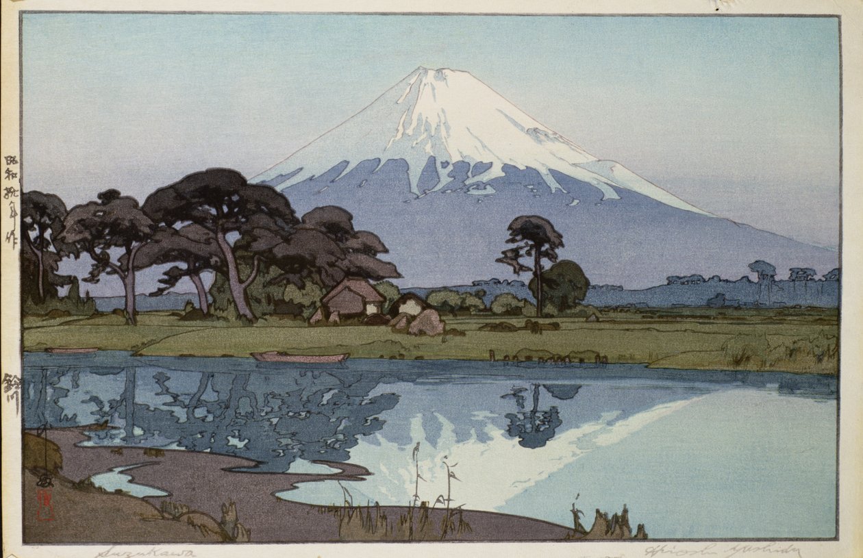 Het meer bij Suzakawa door Hiroshi Yoshida