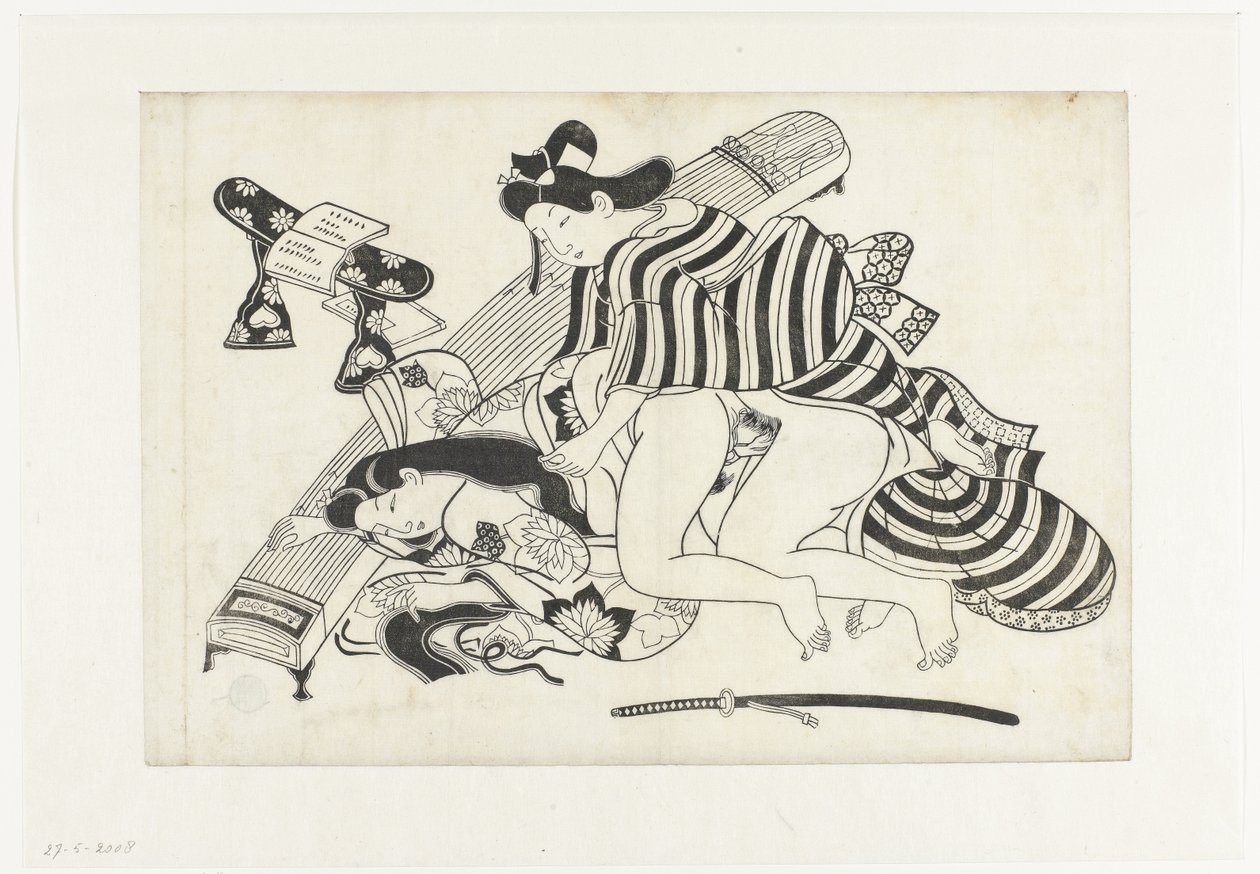 Erotische voorstelling door Hishikawa Moroshige (attributed to)