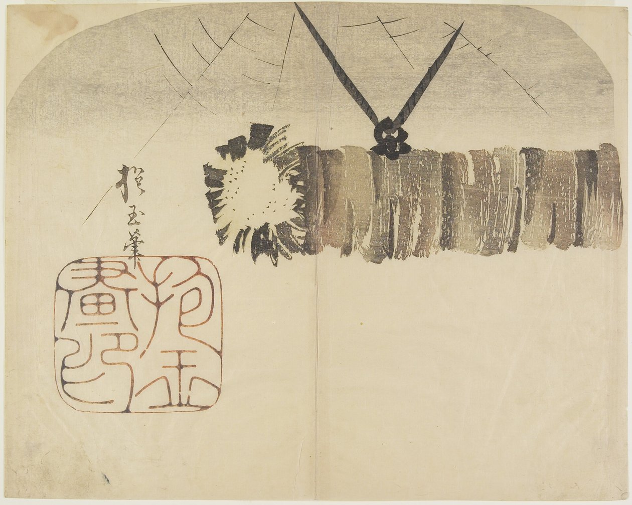(Log Gebruikt om Tempelklokken te Slaan), c. 1830 door Hogyoku
