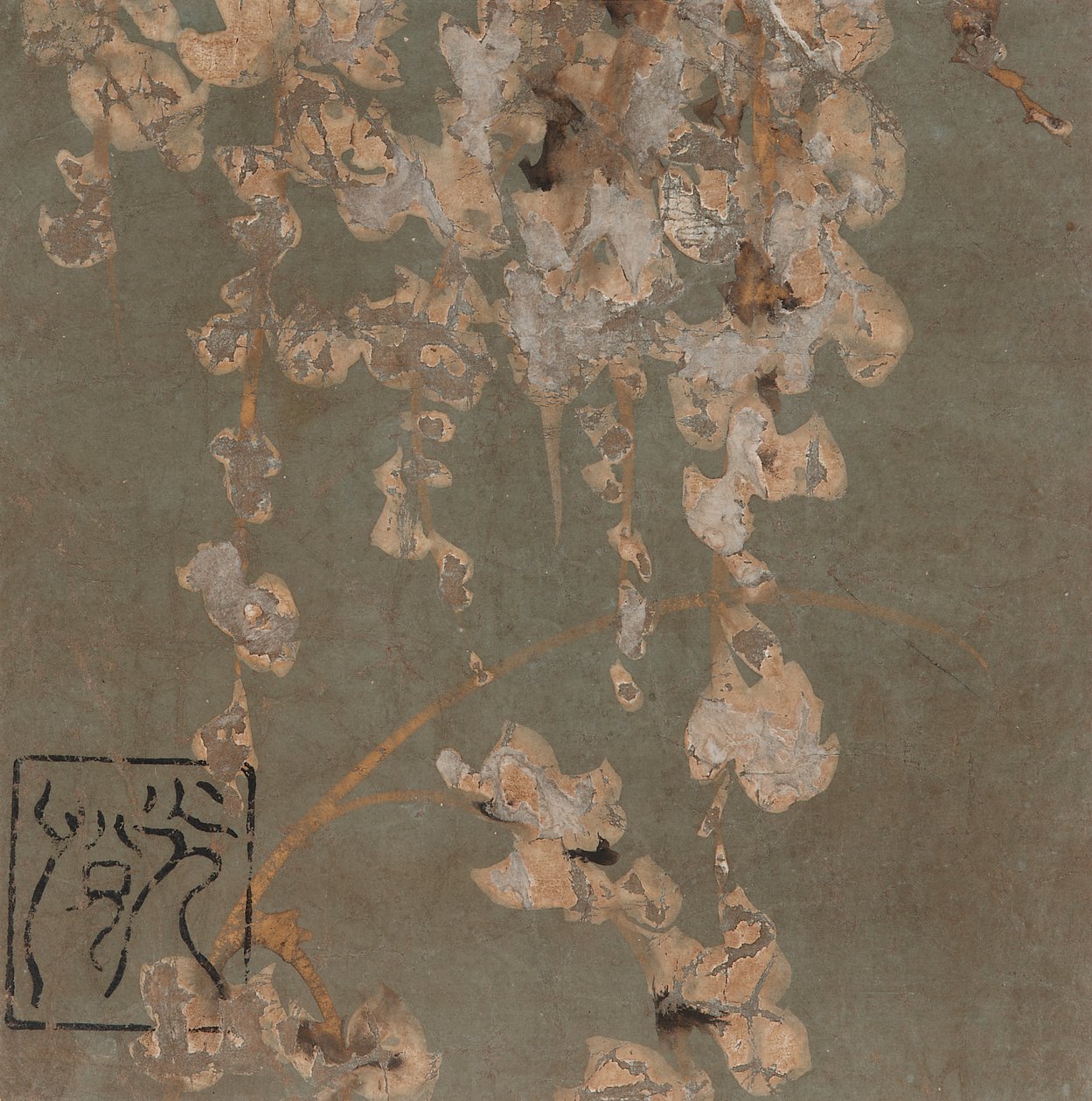 Wisteria-bloesems, Edo-periode, vroege 17e eeuw door Hon