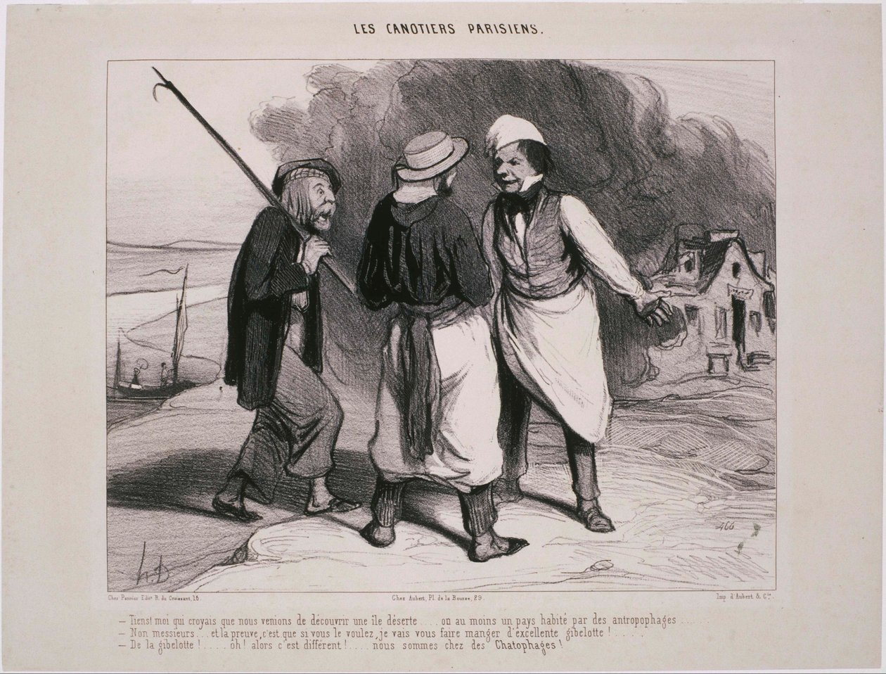 De Parijse roeiers - Kijk! Ik dacht dat we net iets hadden ontdekt door Honoré Daumier
