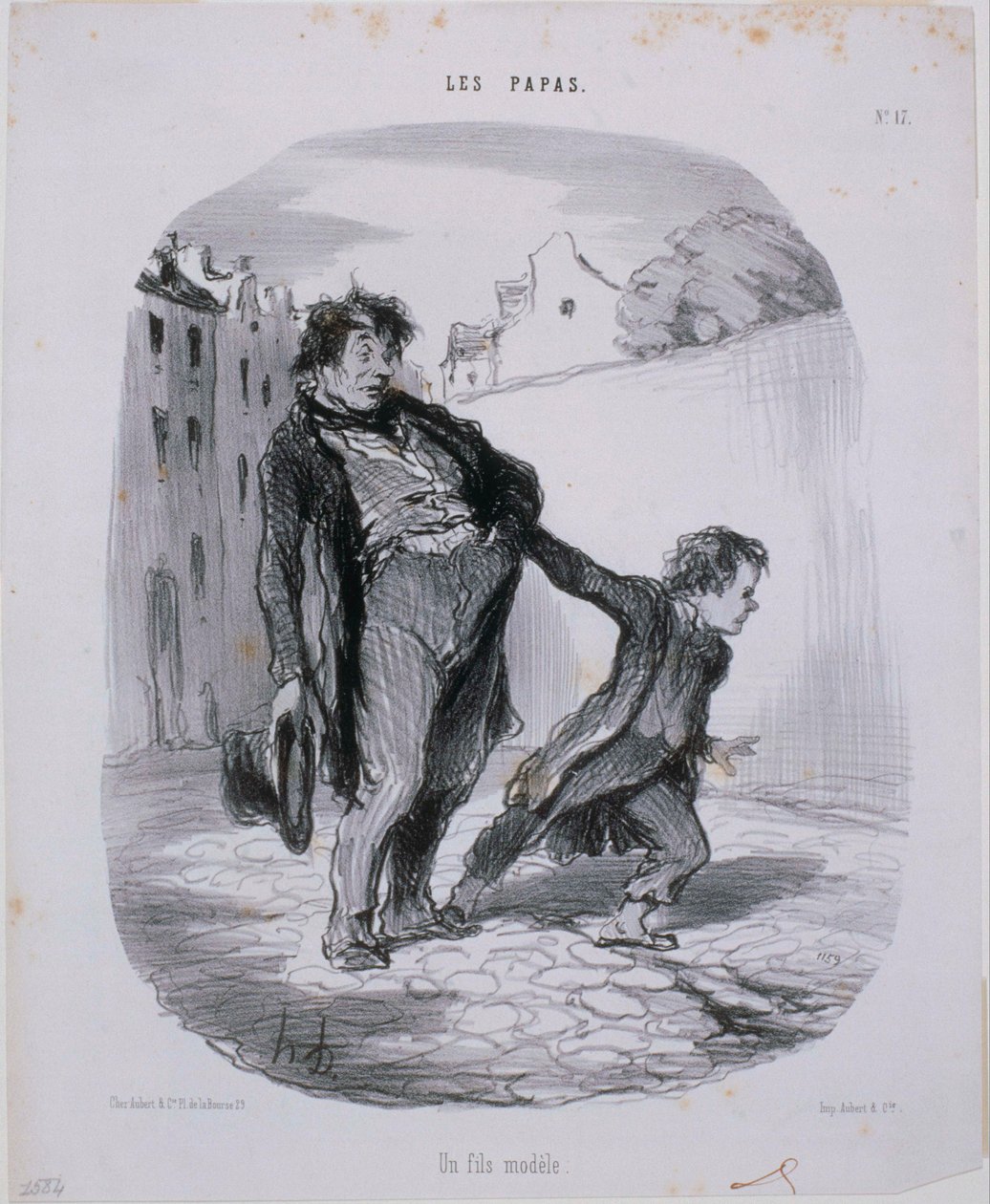 Les Papas- Een Modelzoon door Honoré Daumier