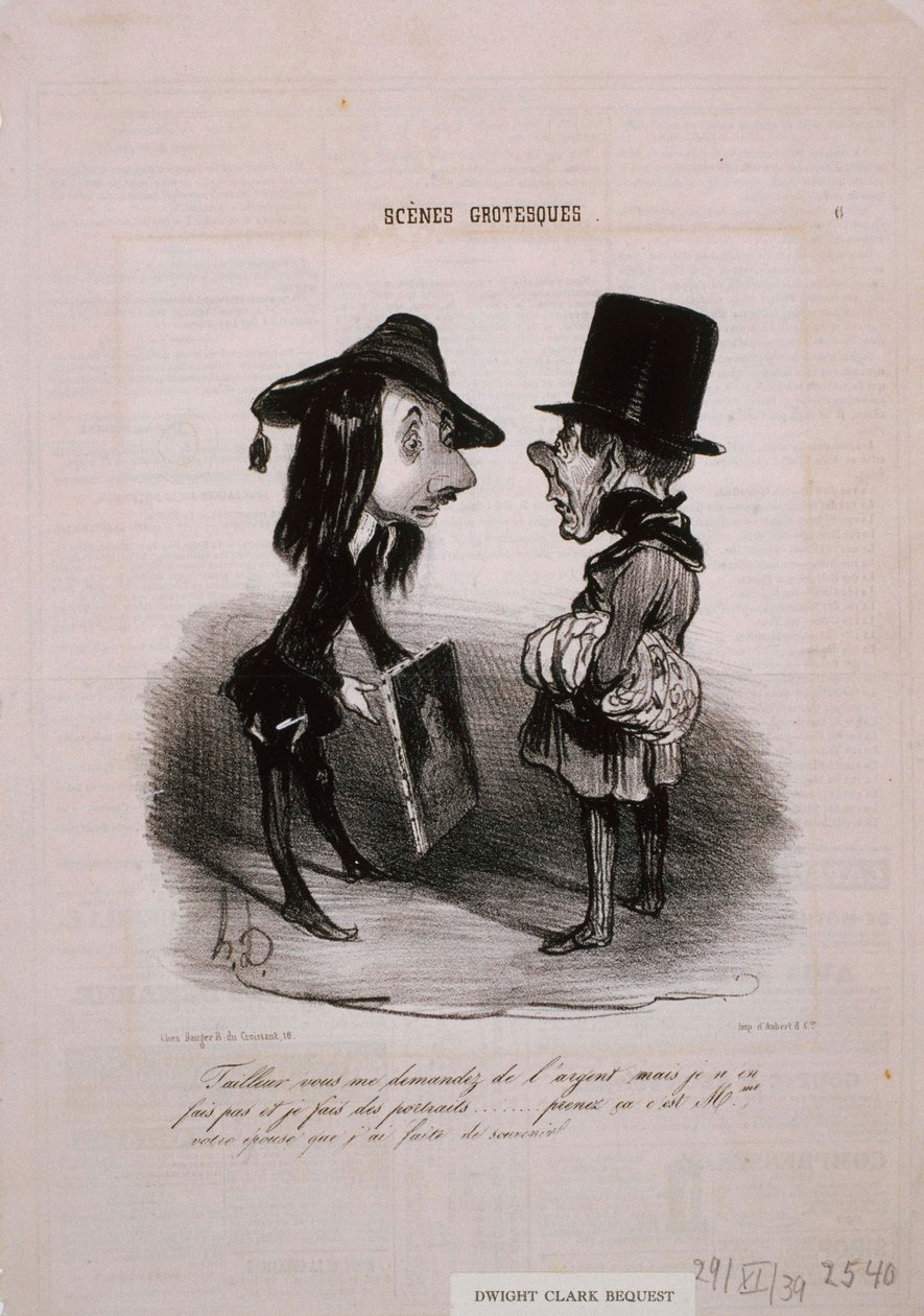 Scènes Grotesques- Tailleur...Prenez ça... door Honoré Daumier