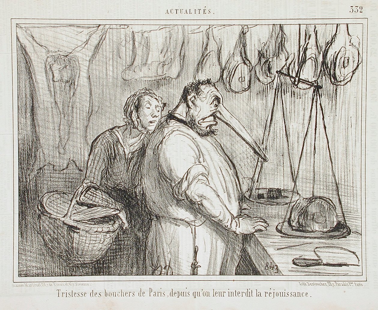 Verdriet van de slagers van Parijs door Honoré Daumier